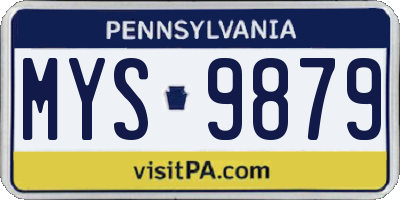 PA license plate MYS9879