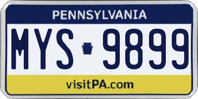PA license plate MYS9899