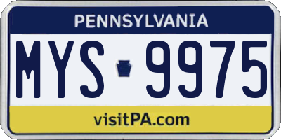 PA license plate MYS9975