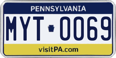 PA license plate MYT0069