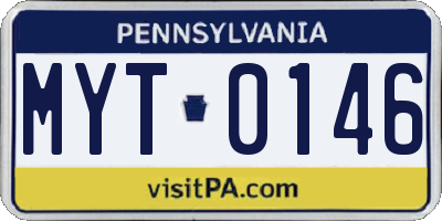 PA license plate MYT0146