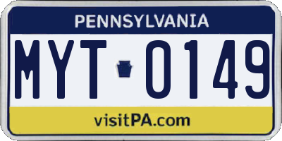 PA license plate MYT0149