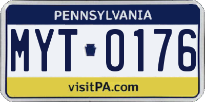 PA license plate MYT0176