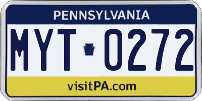 PA license plate MYT0272