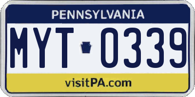 PA license plate MYT0339