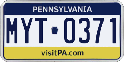 PA license plate MYT0371