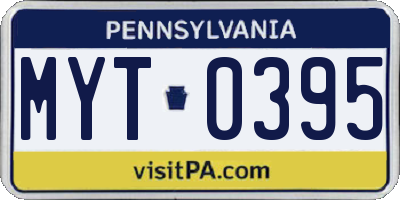 PA license plate MYT0395