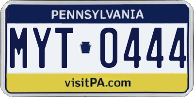 PA license plate MYT0444