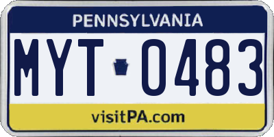 PA license plate MYT0483