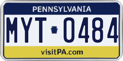 PA license plate MYT0484