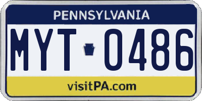 PA license plate MYT0486