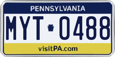 PA license plate MYT0488