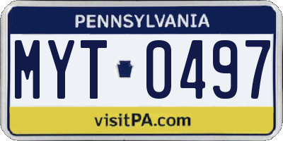 PA license plate MYT0497