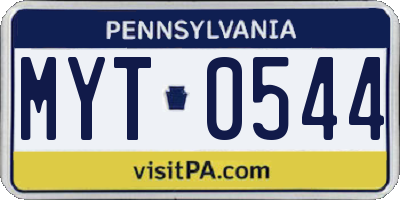 PA license plate MYT0544