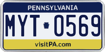 PA license plate MYT0569