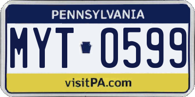 PA license plate MYT0599