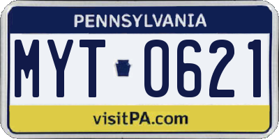 PA license plate MYT0621