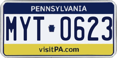 PA license plate MYT0623