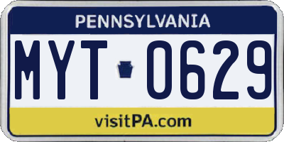 PA license plate MYT0629