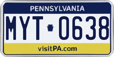 PA license plate MYT0638