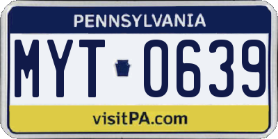 PA license plate MYT0639