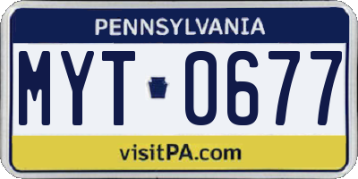PA license plate MYT0677