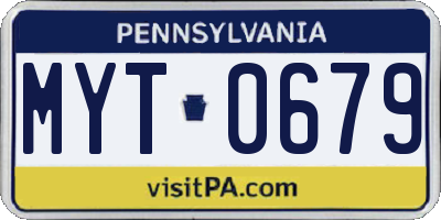 PA license plate MYT0679