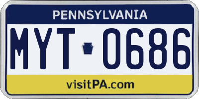 PA license plate MYT0686
