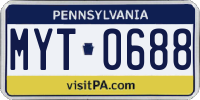 PA license plate MYT0688
