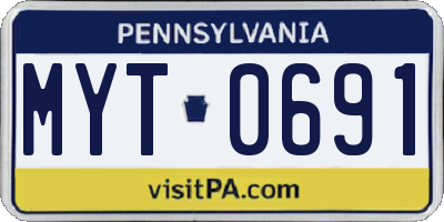 PA license plate MYT0691