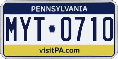 PA license plate MYT0710