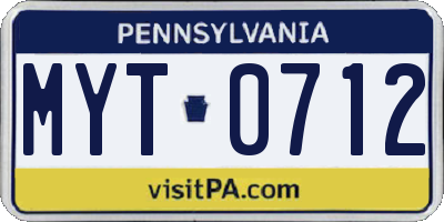 PA license plate MYT0712