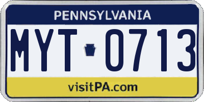 PA license plate MYT0713