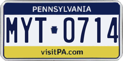 PA license plate MYT0714