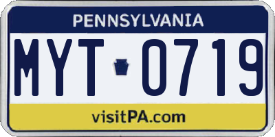 PA license plate MYT0719