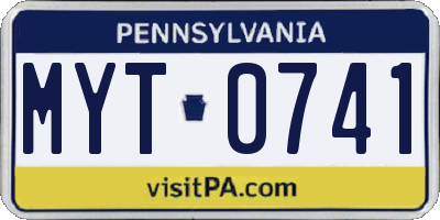 PA license plate MYT0741