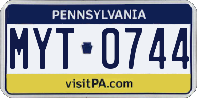 PA license plate MYT0744