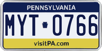 PA license plate MYT0766