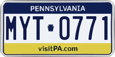 PA license plate MYT0771