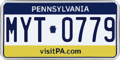 PA license plate MYT0779