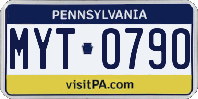 PA license plate MYT0790