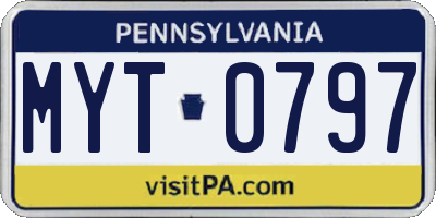 PA license plate MYT0797