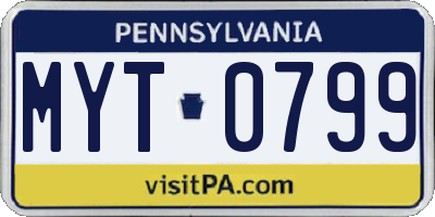 PA license plate MYT0799