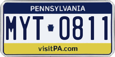 PA license plate MYT0811