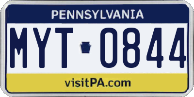 PA license plate MYT0844