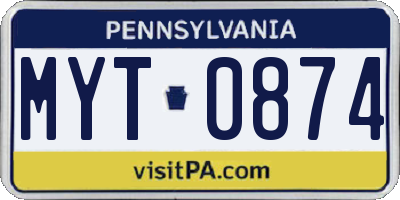 PA license plate MYT0874