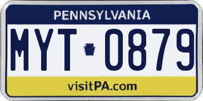 PA license plate MYT0879