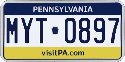 PA license plate MYT0897