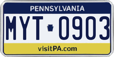 PA license plate MYT0903