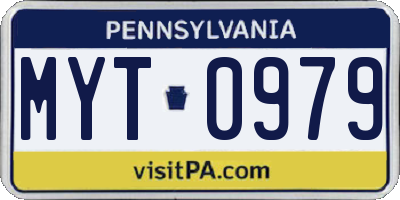 PA license plate MYT0979